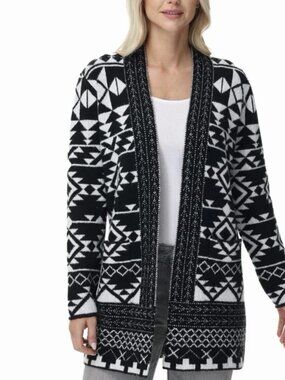 FRYE Women's Size XL Jacquard Pattern Open Front Cardigan Sweater NWT